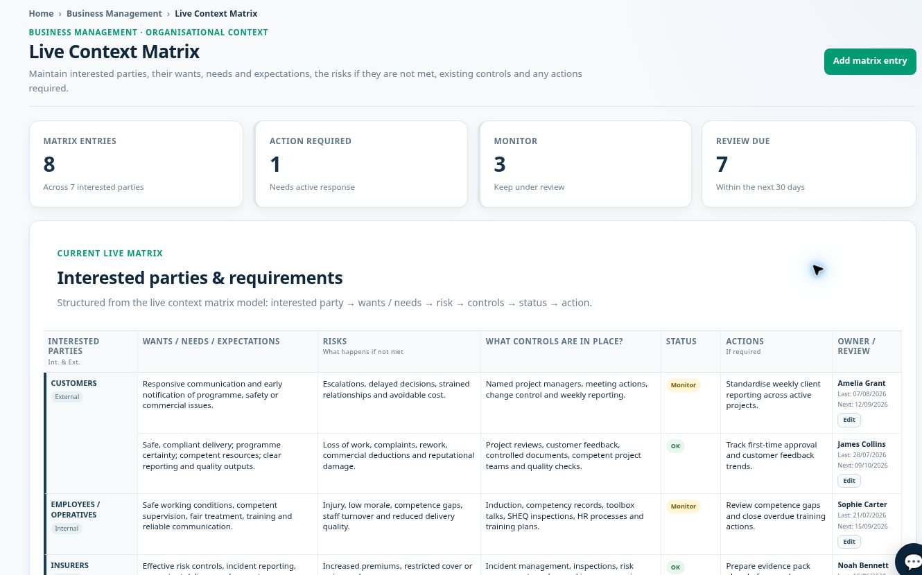 Infinity Alpha software screenshot illustrating Administration & Permissions